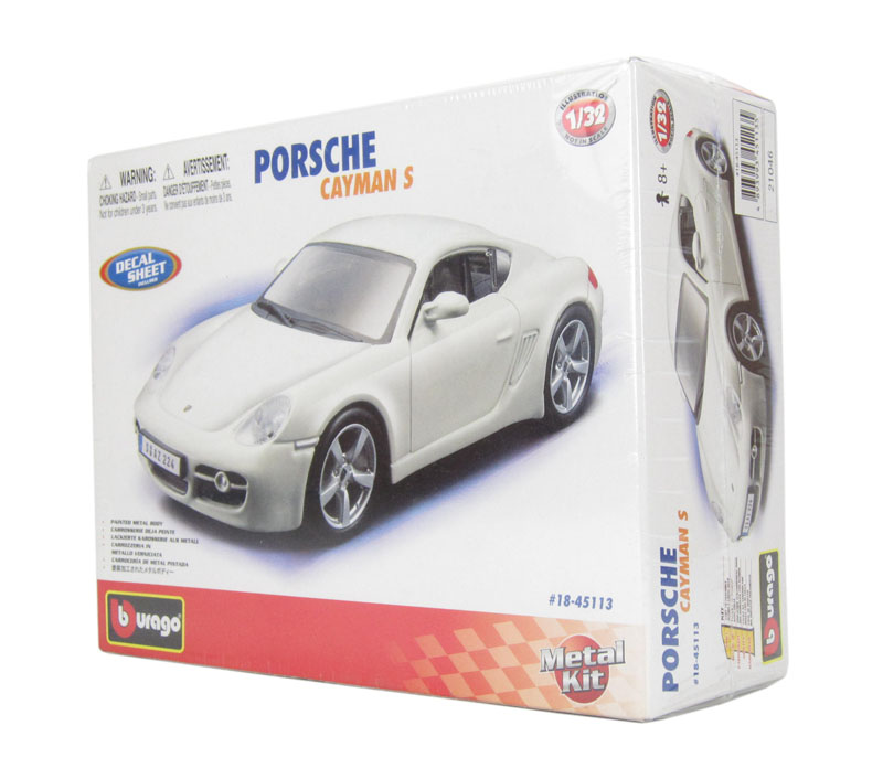 Машинка для сборки Porsche Cayman S, металлическая, 1:32  